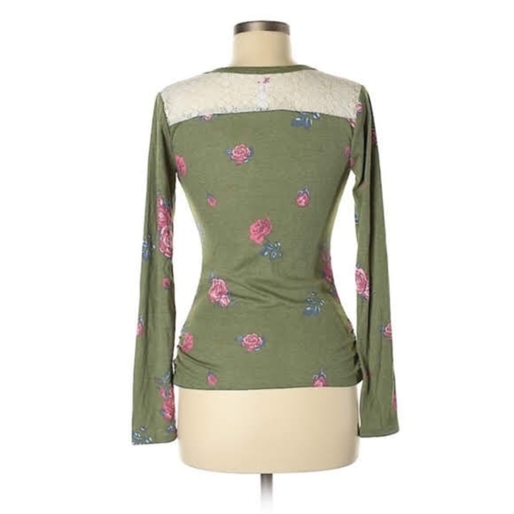3/$20 Ribbed Top, Green Floral - Picture 6 of 8